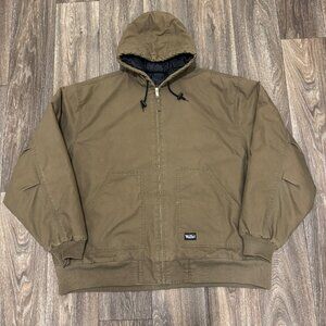 VTG Walls Dupont Kevlar Work Jacket Mens Large Brown Hooded Distressed Insulated